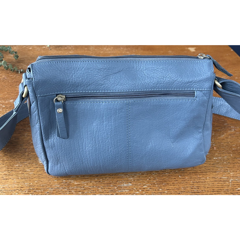 Great American Leatherworks Blue Leather Crossbody Bag - Picture 3 of 9
